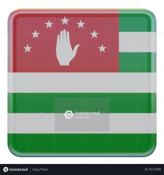 Republic of Abkhazia Square Flag Flag 3D Icon
