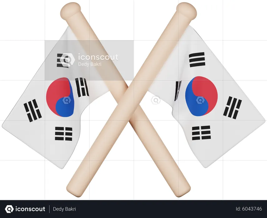 Republic of Korea Flag Flag 3D Icon