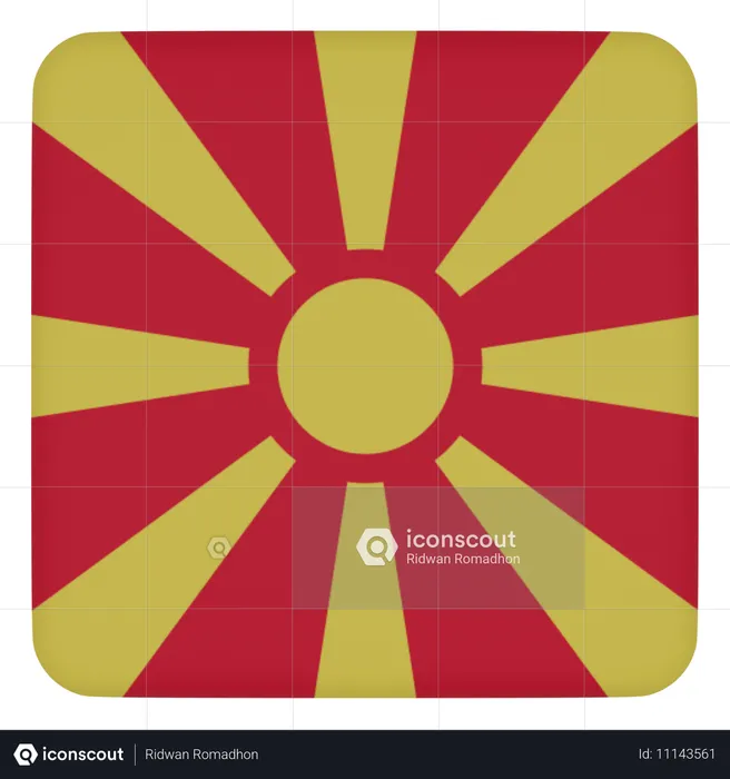 Republic Of Macedonia Flag 3D Icon