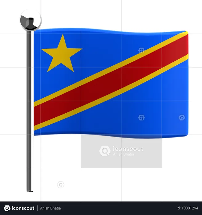 República Democrática do Congo Flag 3D Icon