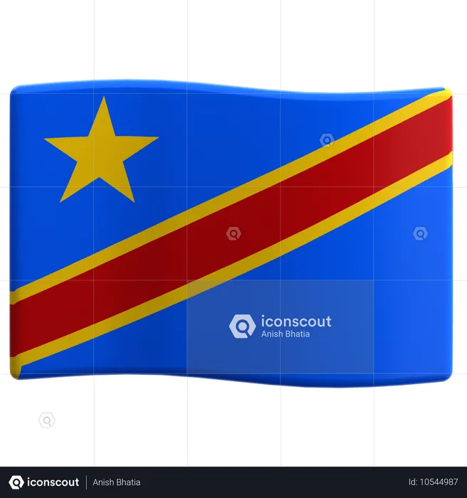 República Democrática del Congo Flag 3D Icon