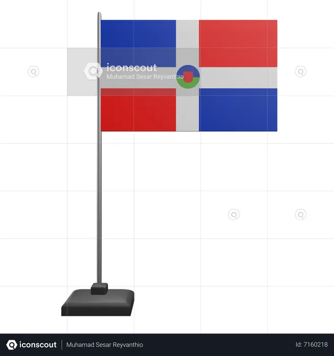 República Dominicana Flag 3D Icon