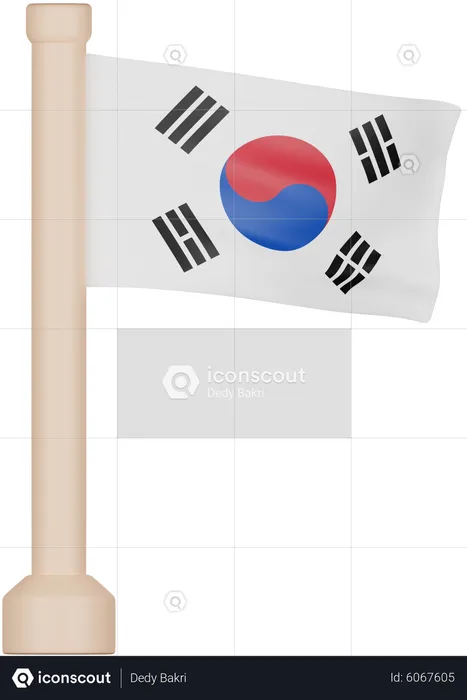 Flagge der Republik Korea Flag 3D Icon