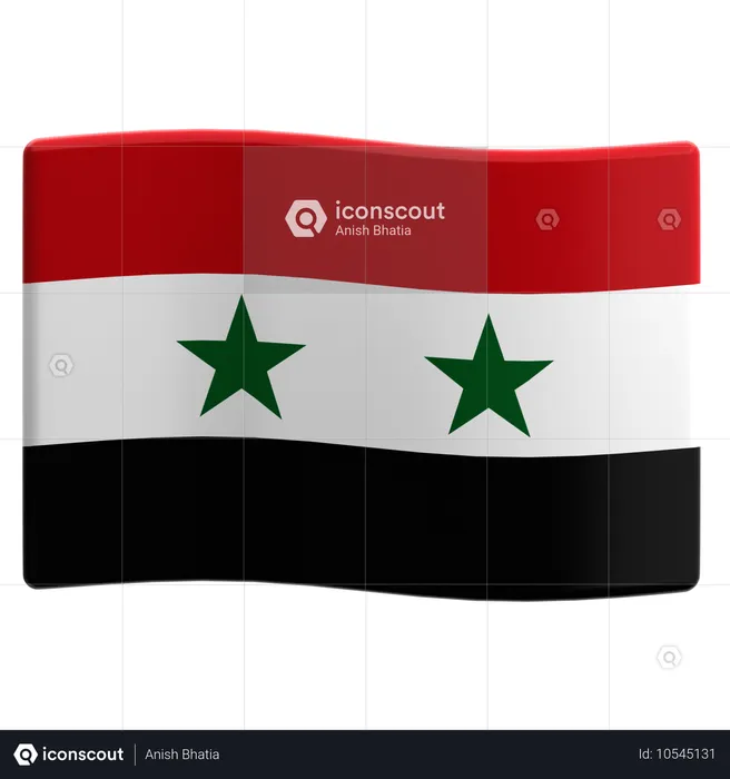 République arabe syrienne Flag 3D Icon