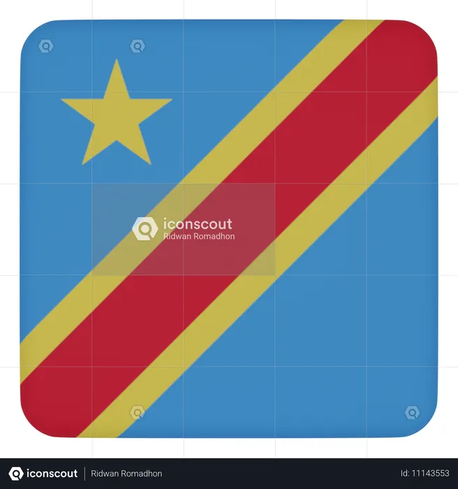 République Démocratique du Congo Flag 3D Icon