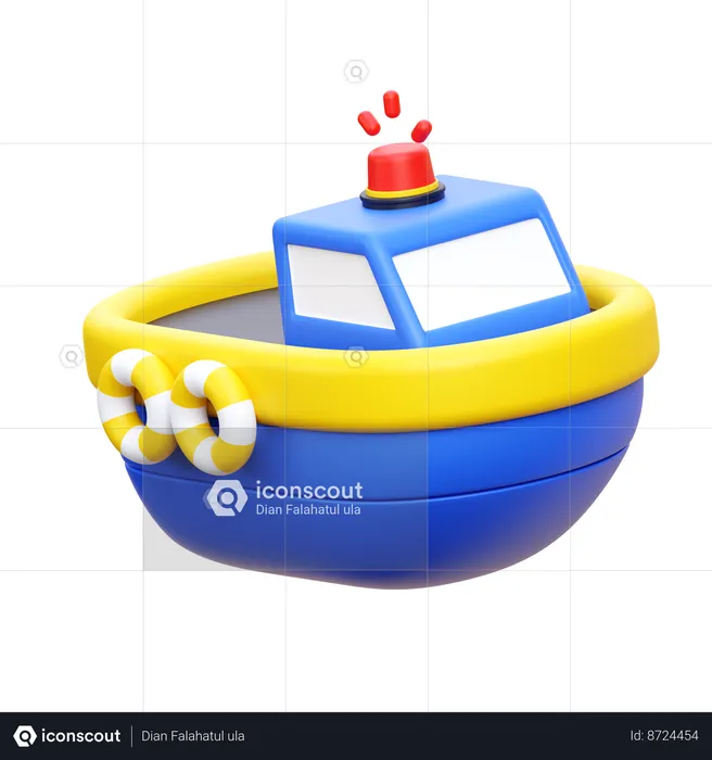 Rescue Boat  3D Icon