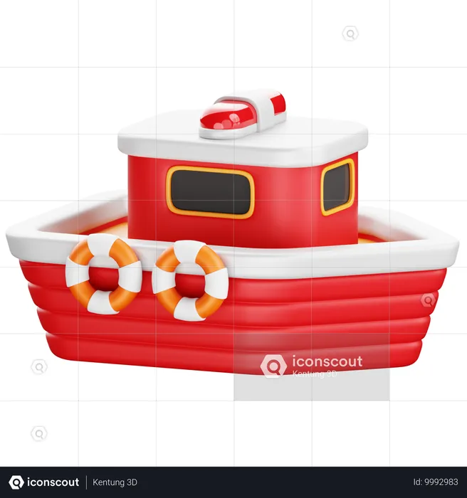 Rescue Boat  3D Icon