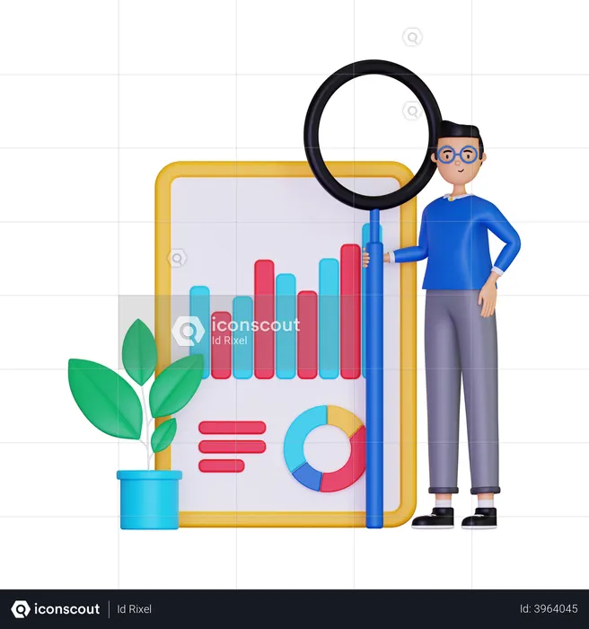 Research Business Data  3D Illustration