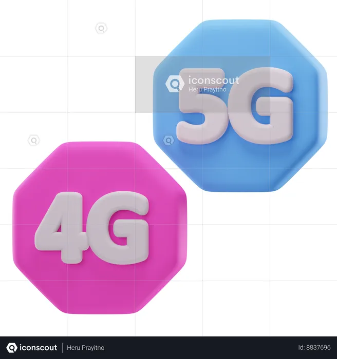 Réseau 4g et 5g  3D Icon