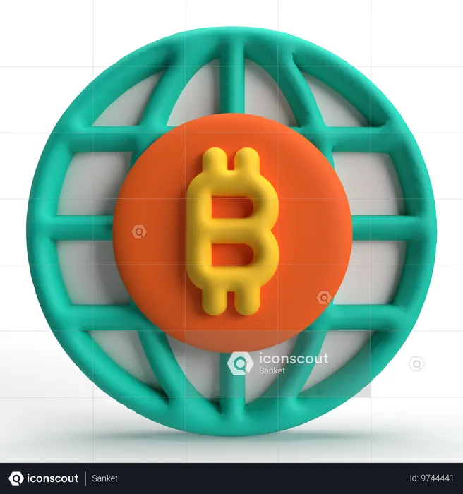 Réseau Bitcoin  3D Icon