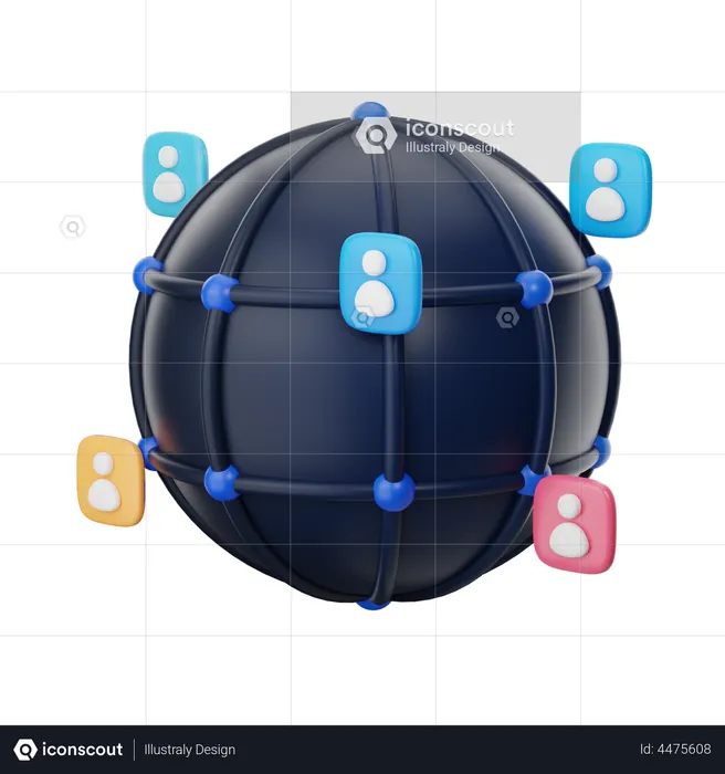 Réseau client  3D Icon