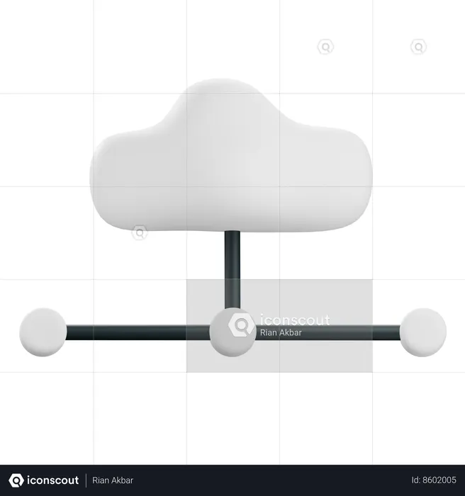 Réseau cloud  3D Icon