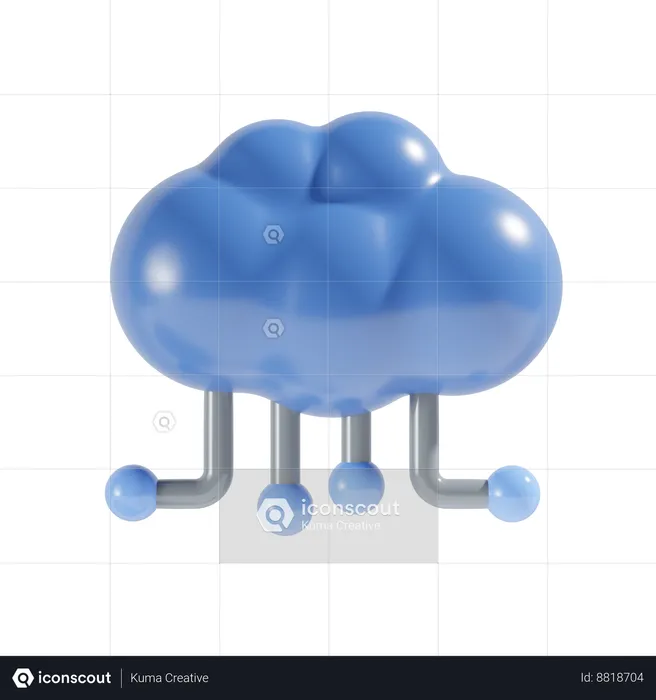 Réseau cloud  3D Icon