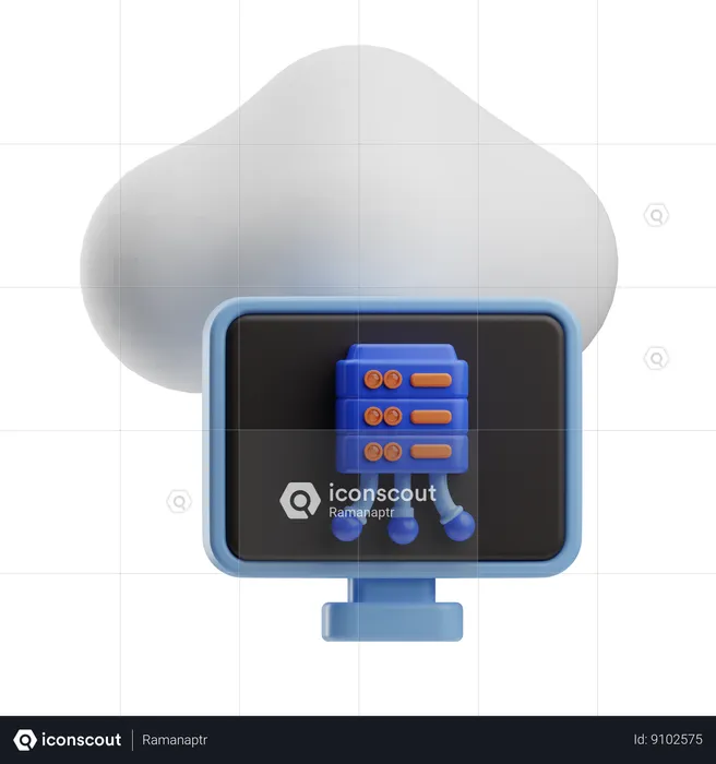 Réseau cloud  3D Icon