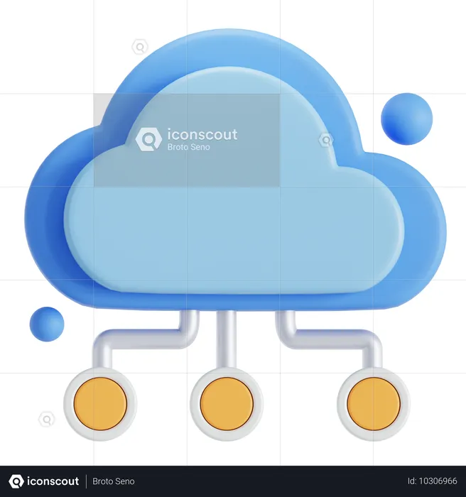 Réseau cloud  3D Icon