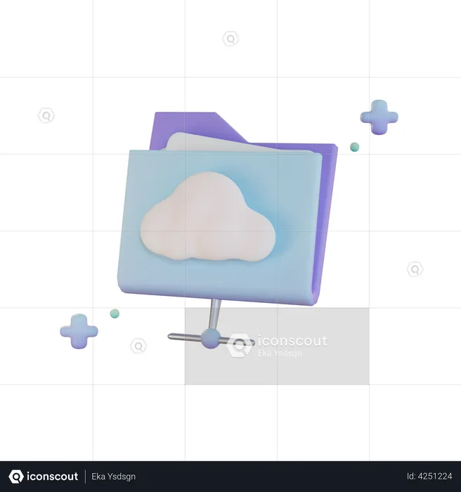 Réseau cloud  3D Illustration