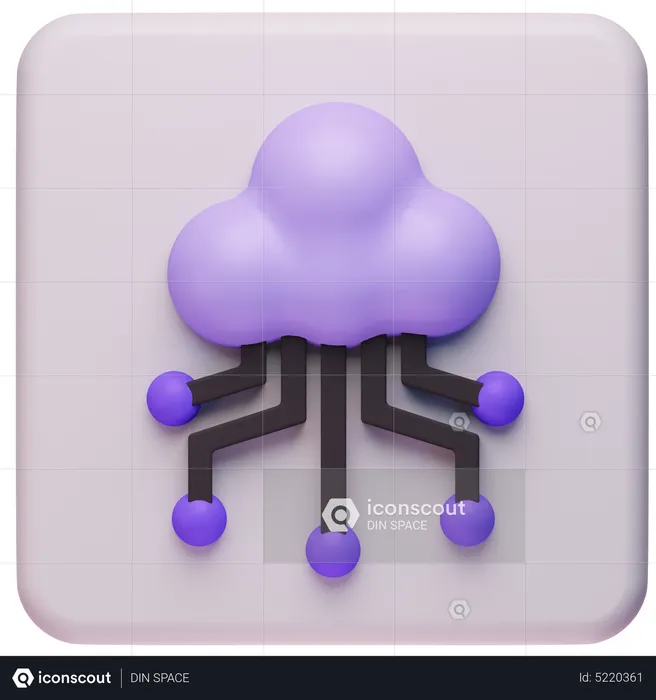 Réseau cloud  3D Icon