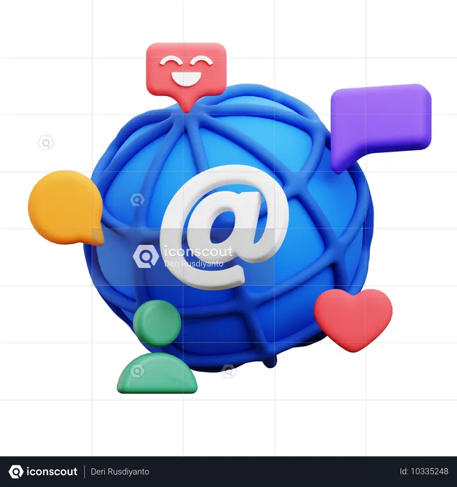 Réseau de médias sociaux  3D Icon