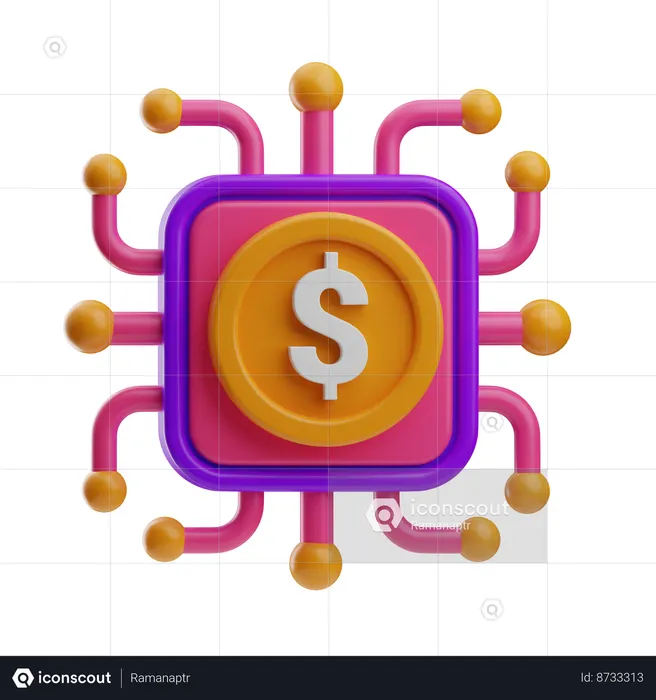 Réseau de dollars  3D Icon