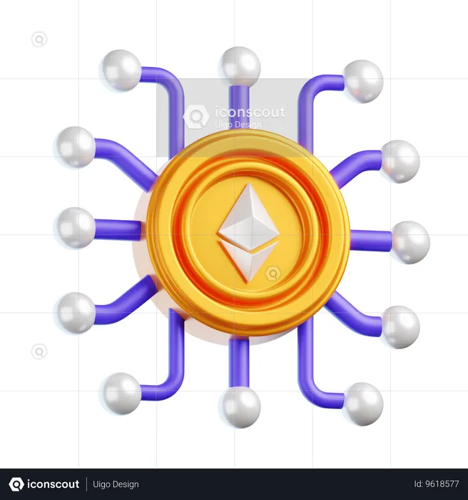 Réseau Ethereum  3D Icon