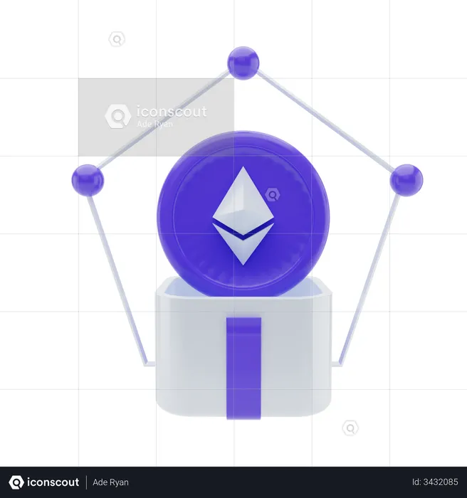 Réseau Ethereum  3D Illustration