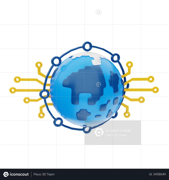 Réseau mondial  3D Illustration