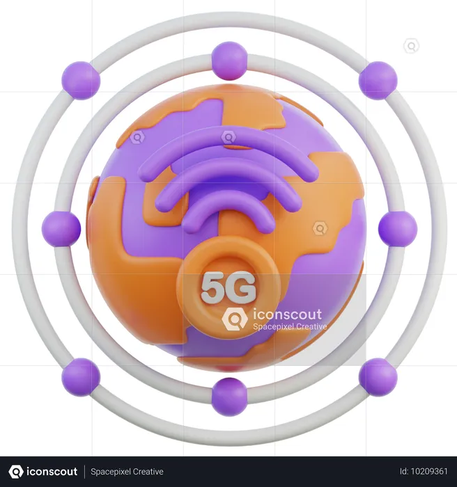 Réseau mondial 5g  3D Icon