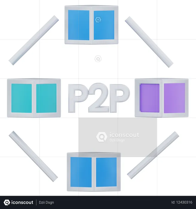 Réseau p2p  3D Icon