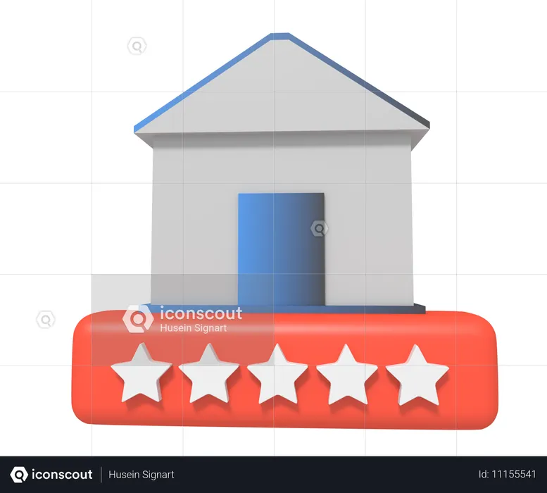 Reseña de casa con cinco estrellas  3D Icon