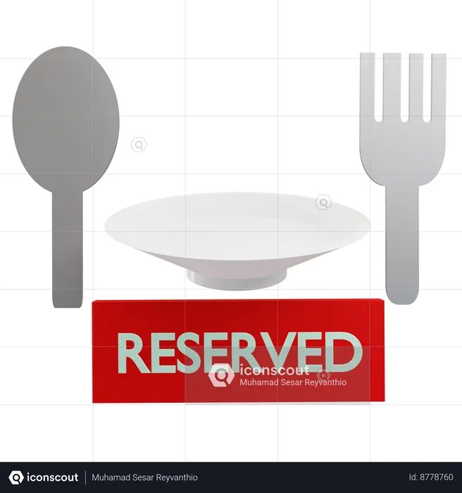 Reserved Table  3D Icon