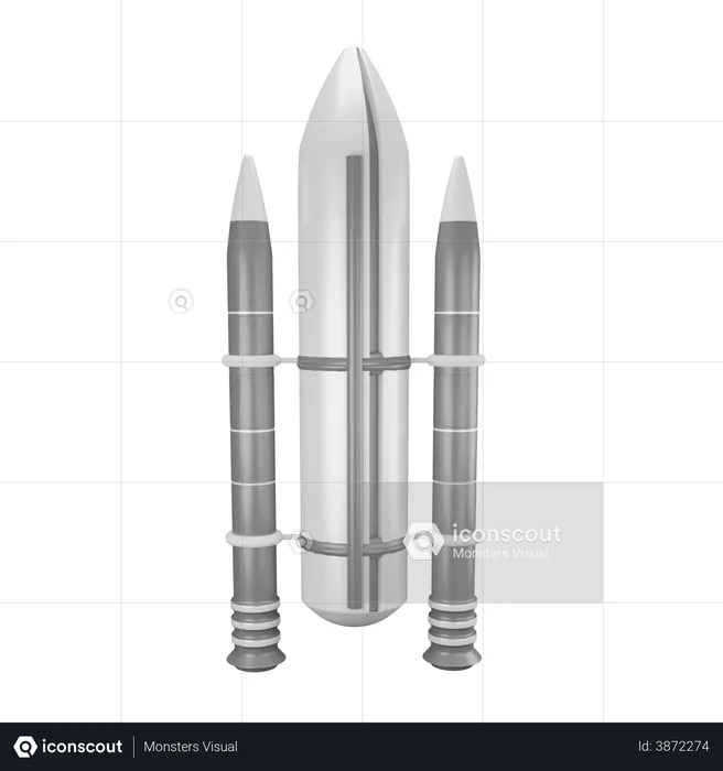 Réservoir de carburant avec boosters  3D Illustration