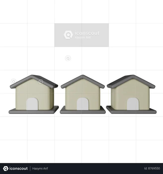 Residential Houses  3D Icon