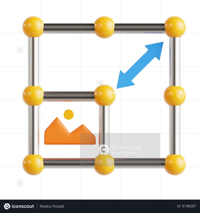 Resize Image  3D Icon