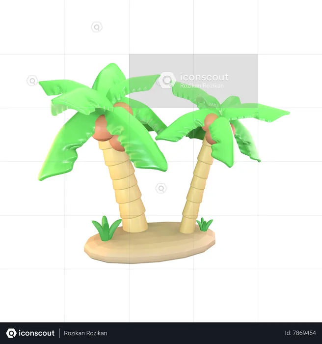 Resort Palm Tree  3D Icon