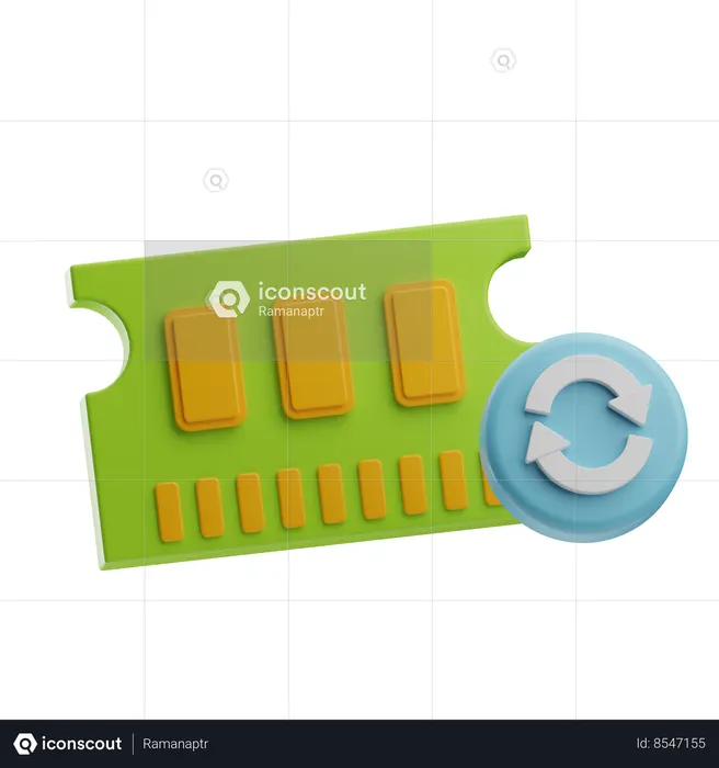 Respaldo de memoria ram  3D Icon