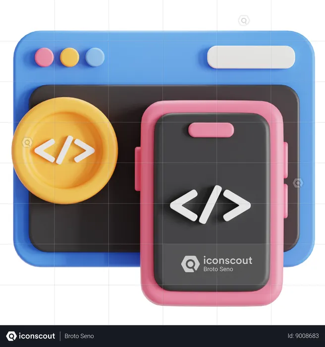 Responsive code  3D Icon