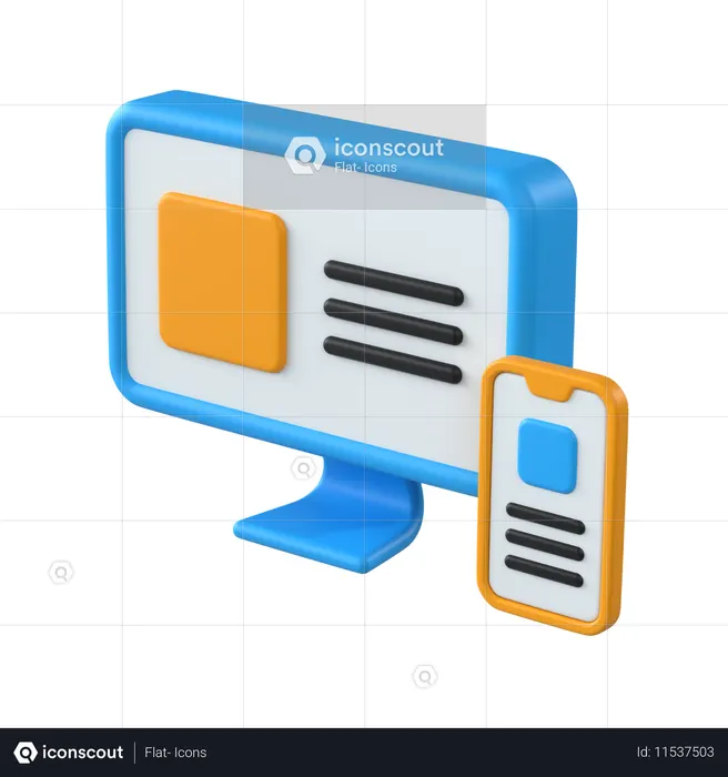 Responsive Design  3D Icon