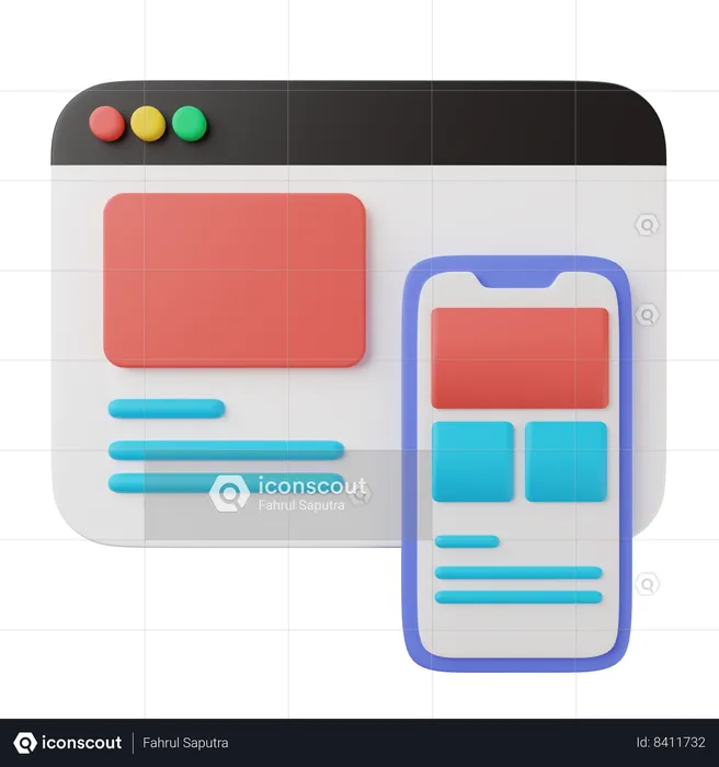 Responsive Web Design  3D Icon