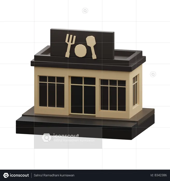 Restaurant building  3D Icon