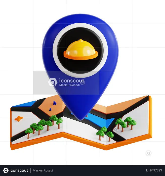 Restaurant Location  3D Icon