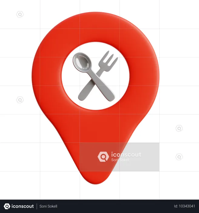 Emplacement du restaurant  3D Icon