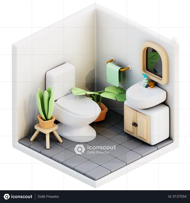 Restroom  3D Illustration