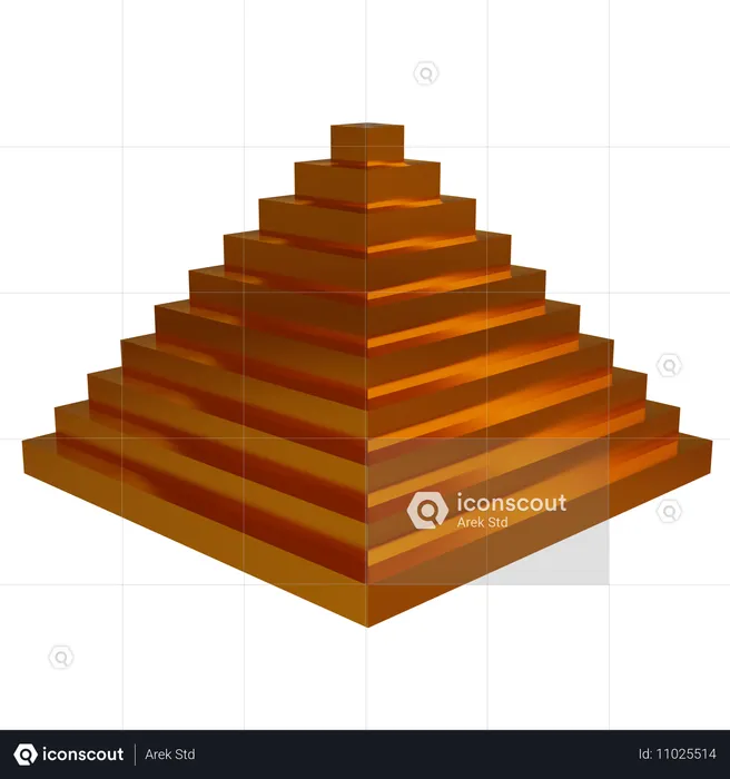 Pyramide d'or abstraite  3D Icon