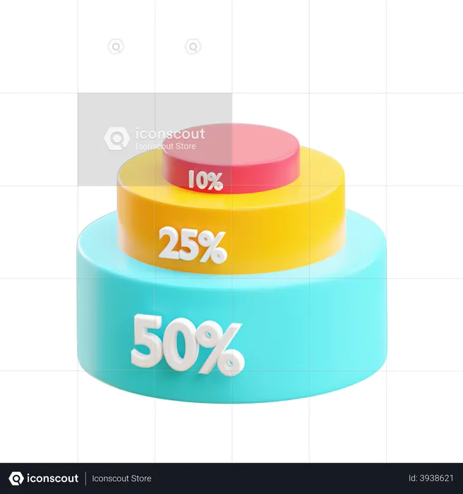 Tarte abstraite  3D Illustration