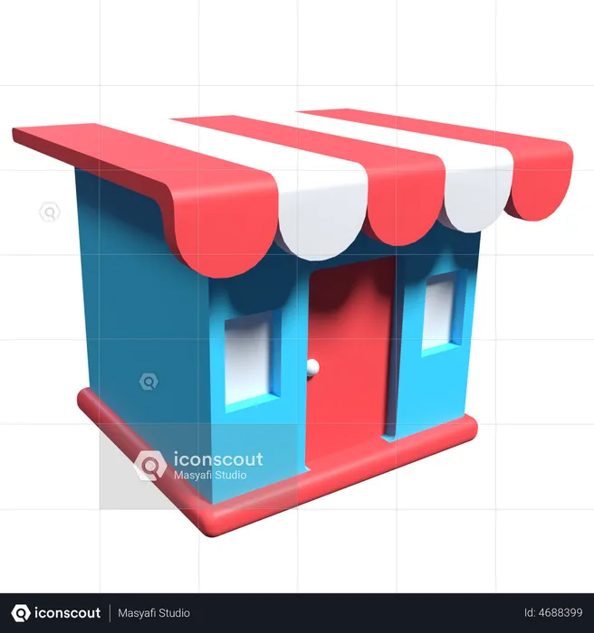 Retailer Shop  3D Illustration