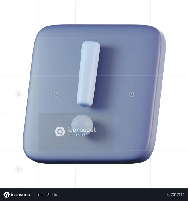 Sinal de exclamação retangular  3D Icon