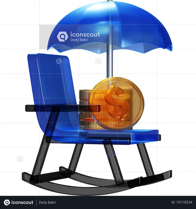 퇴직 보험  3D Icon