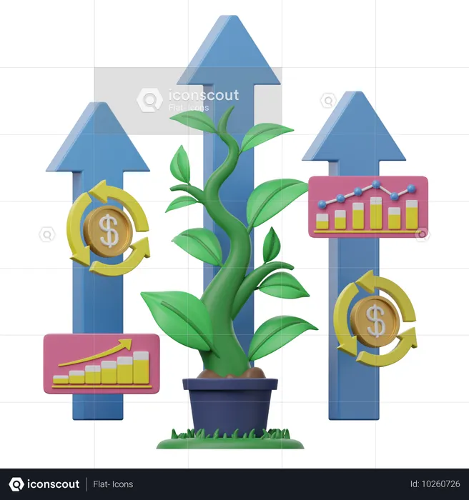 Retorno de la inversión  3D Icon