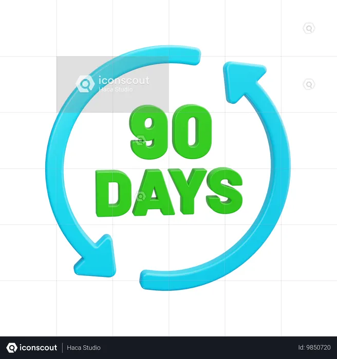 90 jours de retour  3D Icon