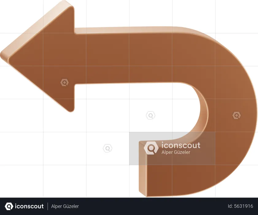 Flèche de retour  3D Icon